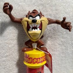 Vintage Looney tunes Valentine taz flix push puppet with stickers