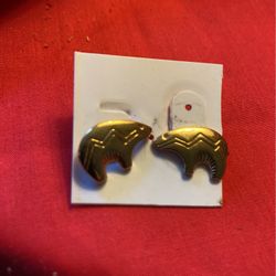 Vintage 14k Bear Earrings