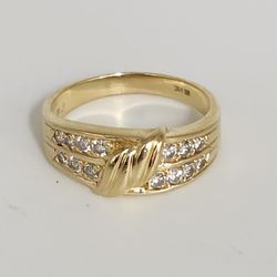 14k Yellow Gold Diamond Ring 0.5 CTW Cluster Knot Design 