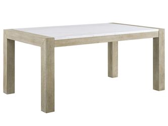 Hazel White/Natural Genuine Marble Top Dining Table