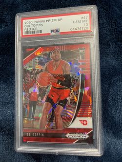 2020 Panini Prizm Draft Picks 47 Obi Toppin Red Ice - PSA 10