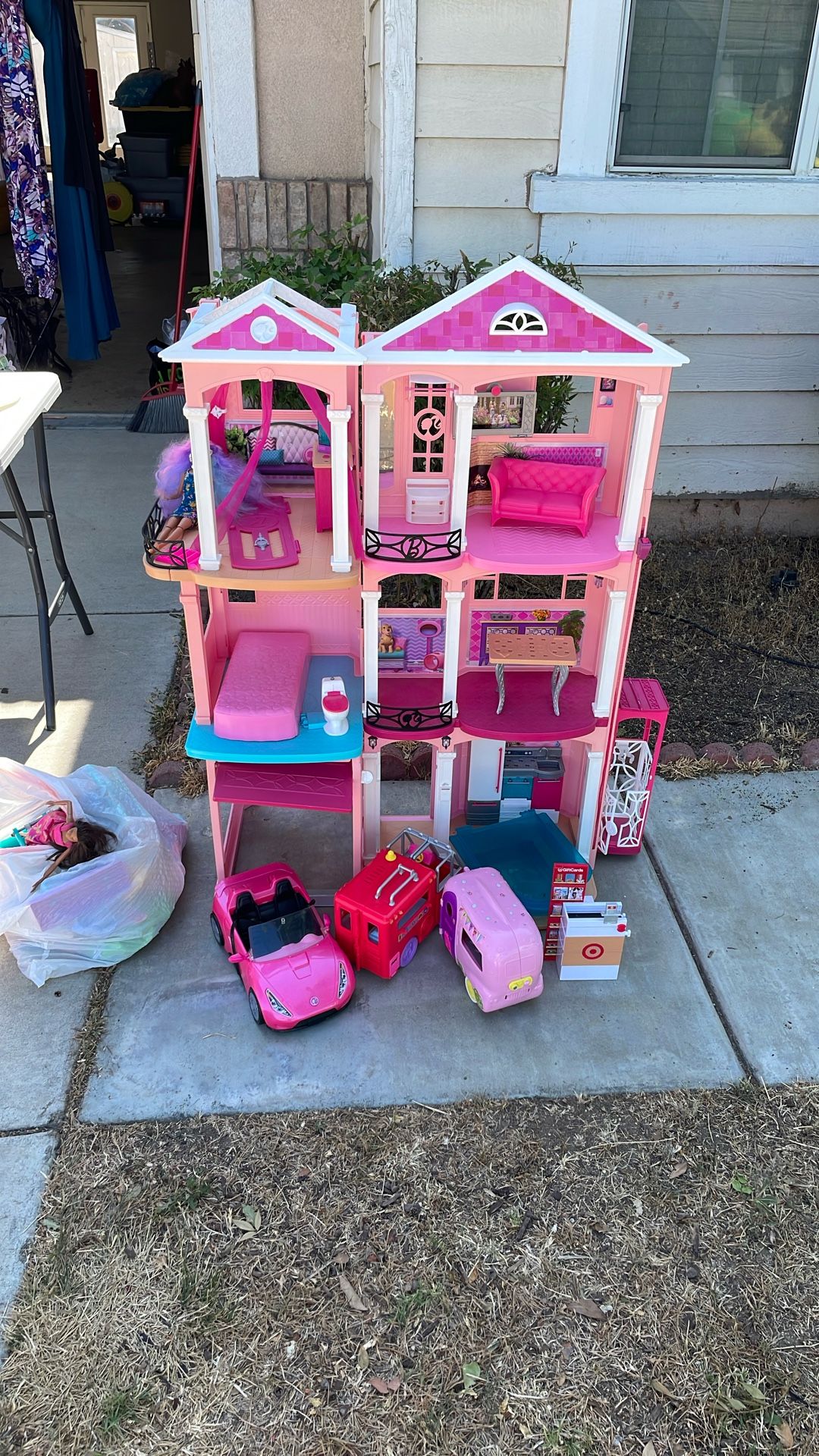 Barbie Doll house With All Accessories (Barbie Dolls, Barbie Car, Camper Etc…)