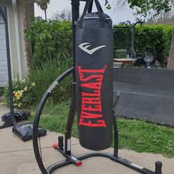 Everlast punching bag stand with pull up bar and push up bar