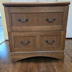 File Cabinet Double Wide Wood Two Drawer