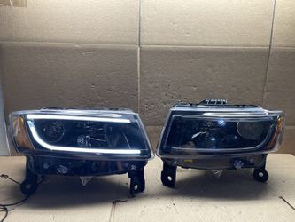 #OH152 2014-2016 Jeep Grand Cherokee LED Halogen Headlight Pair 