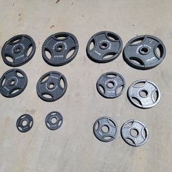 Lots Of Olympic Weights Available. 45s, 35s, 25s, 10s, 5s, 7 Ft Olympic Bar, And 30 And 40 Lb Dumbbells