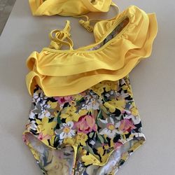 Girls Bathing Suit With Sun Hat