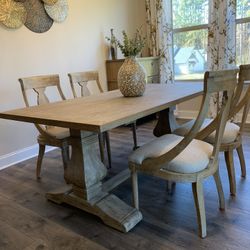 5-Piece Solid Oak Wood Dining Set