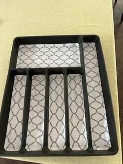 Six compartment silver tray for utensils