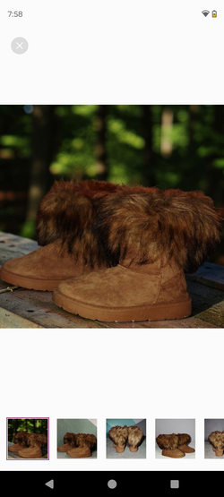 Brown Faux Fur Lined Boots Size 7