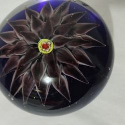 VINTAGE MILLEFIORI ART GLASS PAPERWEIGHT 6"×3"
