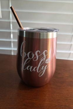 Boss Lady Rose Gold Insulated Wine Tumbler