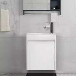 16” Wall Hung  Sink and Cabinet