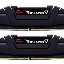 G.SKILL Ripjaws V Series (XMP) DDR4 RAM 32GB (2x16GB) 3600MT/s CL18-22-22-42 1.35V Intel AMD Desktop Computer Memory UDIMM - Black (F4-3600C18D-32GVK)