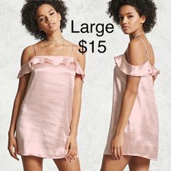 Pink Satin Dress Large $15