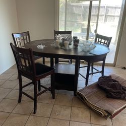 Brown Wooden Kitchen Table