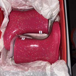 Hunter Glitter Pink Rain Boots 