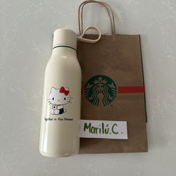 Starbucks X Hello Kitty Metal Water Bottle 2025