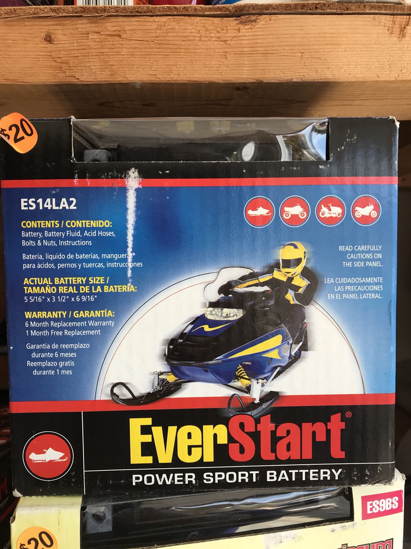 Everstart power sport battery ES14LA2