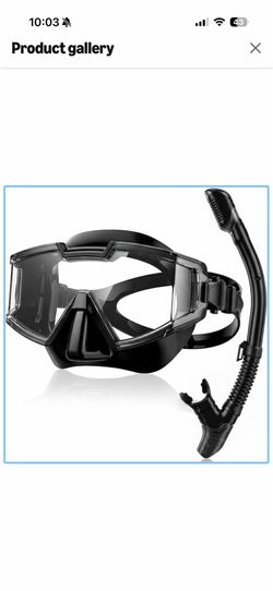Brand new Snorkel Set, 180° Panoramic View Scuba Diving Mask Anti-Fog Diving Mask with UV Protection Anti-Leak Snorkeling Gear with Dry Top Snorkel fo