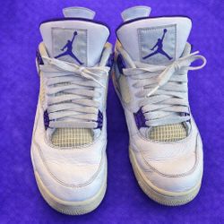 Nike Air Jordan 4 Retro Purple White Men’s Sneakers Size 9.5 Used 