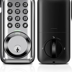 Keyless Entry Door Lock, Electronic Keypad Deadbolt Lock, Auto Lock, 1 Touch Locking & 20 User Codes, Anti-Peeking Password, Easy Installation Design 