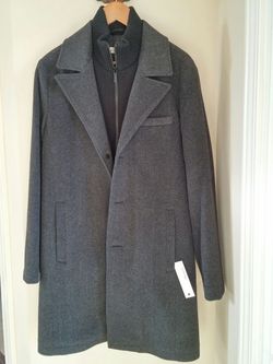 Long Coat Kenneth Cole Men's Walker Overcoat Black