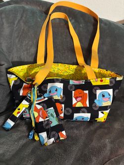 🫟HANDMADE 🫟Cute small Pokémon handbag with wallet ,key holder plus hanging chime.