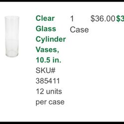 Glass Cylinder Vases - Used Once