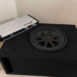 Kicker 15" Sub In A Ported Box With US Amps Amplifier