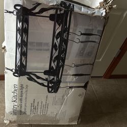 Country kitchen Pot Rack With Down Light 