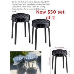 New set of 2 barstools $50 pick up east Palmdale Cash only pick up only  All items sold as is no returns we will open and check everything out before 