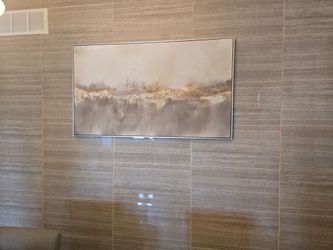 Framed Abstract Canvas Wall Art with Gold Glitter