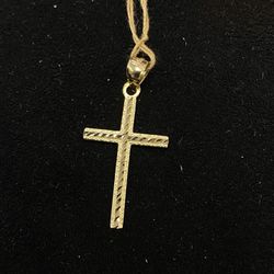 14k Gold Dcut Cross Pendant 1g