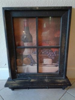 Vintage wood window style wall art