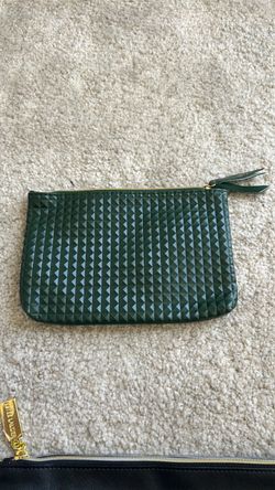 IPSY Green Textured Geometric Makeup Bag