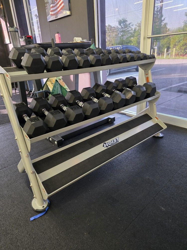 Dumbell Set 5-50lbs With Hoist 3tier Rack