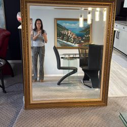 Glass Mirror w/Wood Frame