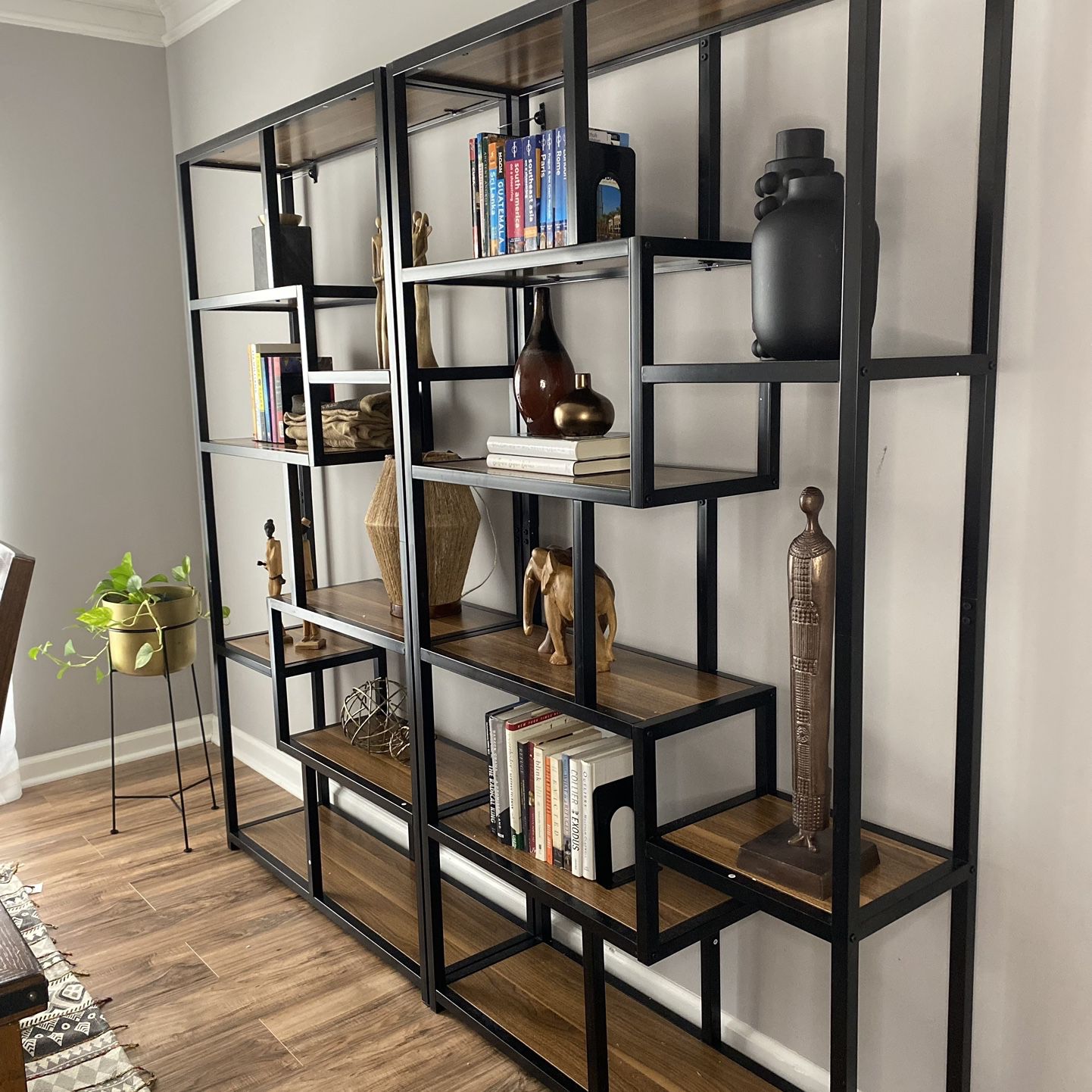 Black Asymmetrical Bookshelf 