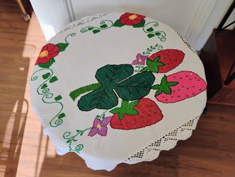 Handmade Cross Stitch Tablecloth From Mexico 
