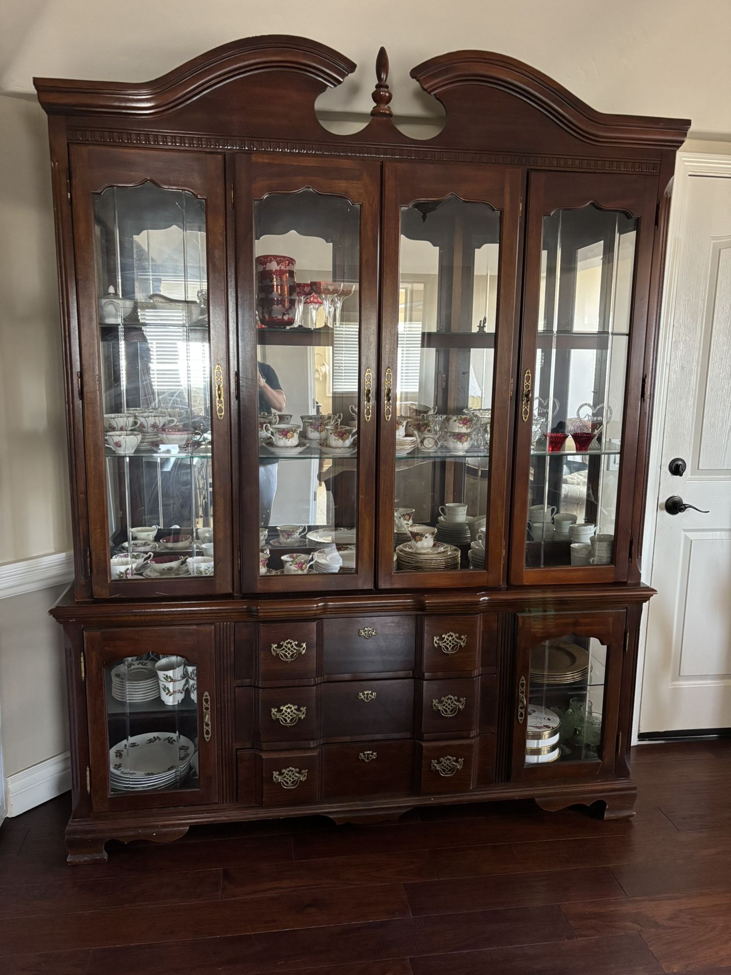 Large China Hutch Cabinet Wood