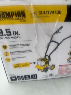Champion Power Equipment 9.5 in. 43cc Portable Gas Garden Tiller Cultivator