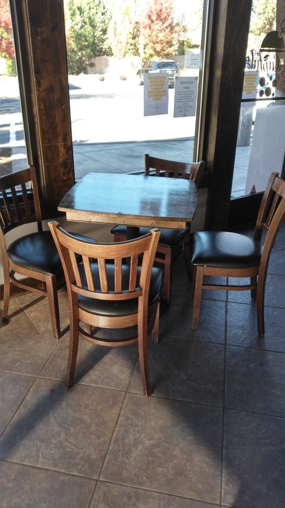 Wooden table and chairs