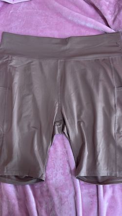 Women's Metallic Rose Gold Biker Shorts