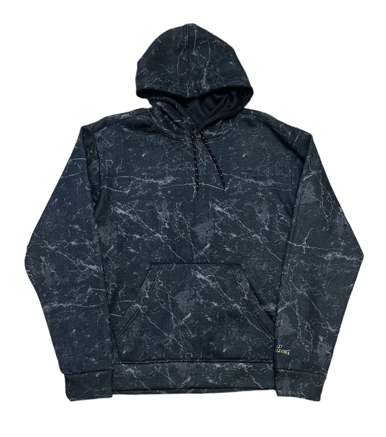 Spalding Fleece Sweatshirt Men’s M Grey Black Camo Pullover Hoodie Outdoor