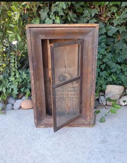 Antique Clock Cabinet Primitive 15 1/2" W X 4" D X 26 1/2" T