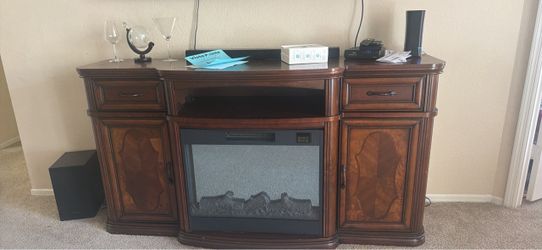 Tv stand with fireworks