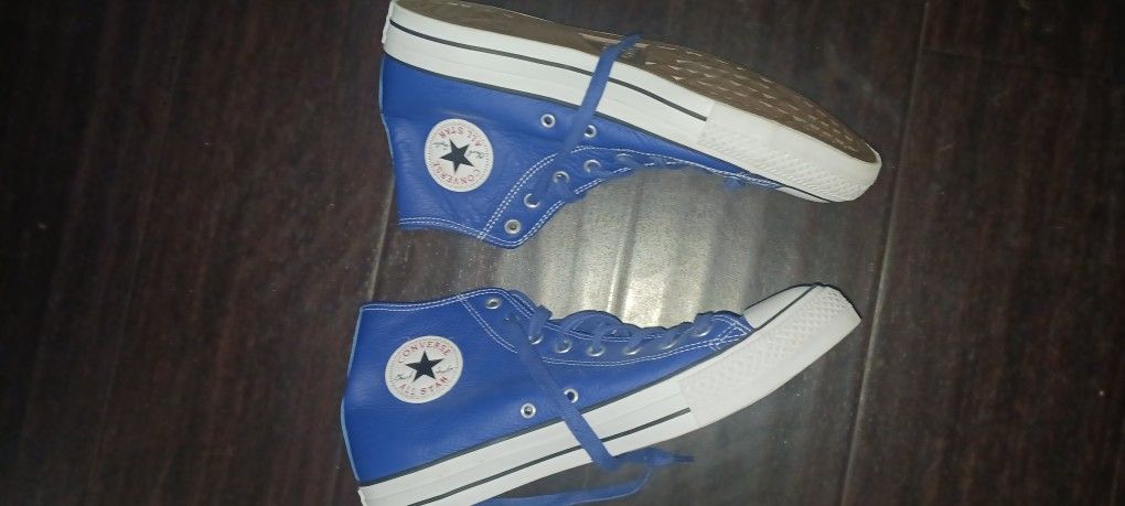 Blue Leather Converse Sz 11