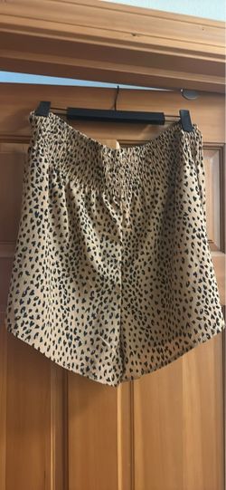 Leopard Print Elastic Waist Shorts