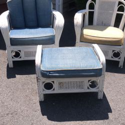 Two chairs And Ottoman 